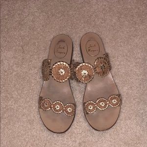 Gold and Cork Jack Rogers Double Strap Sandal